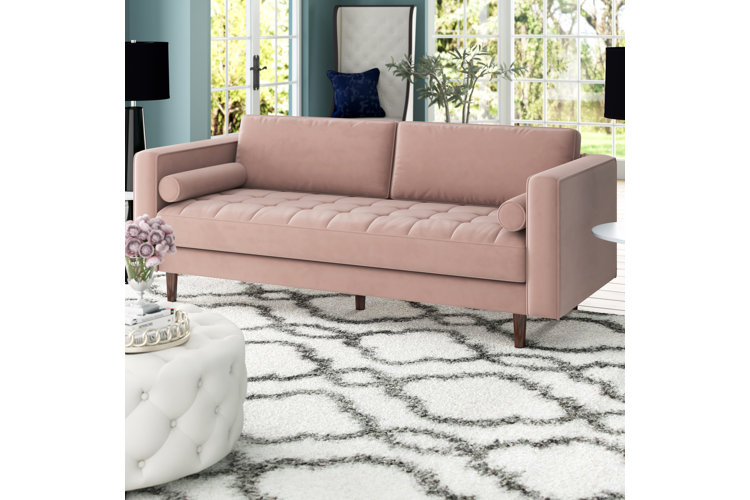 Pink velvet store couch wayfair